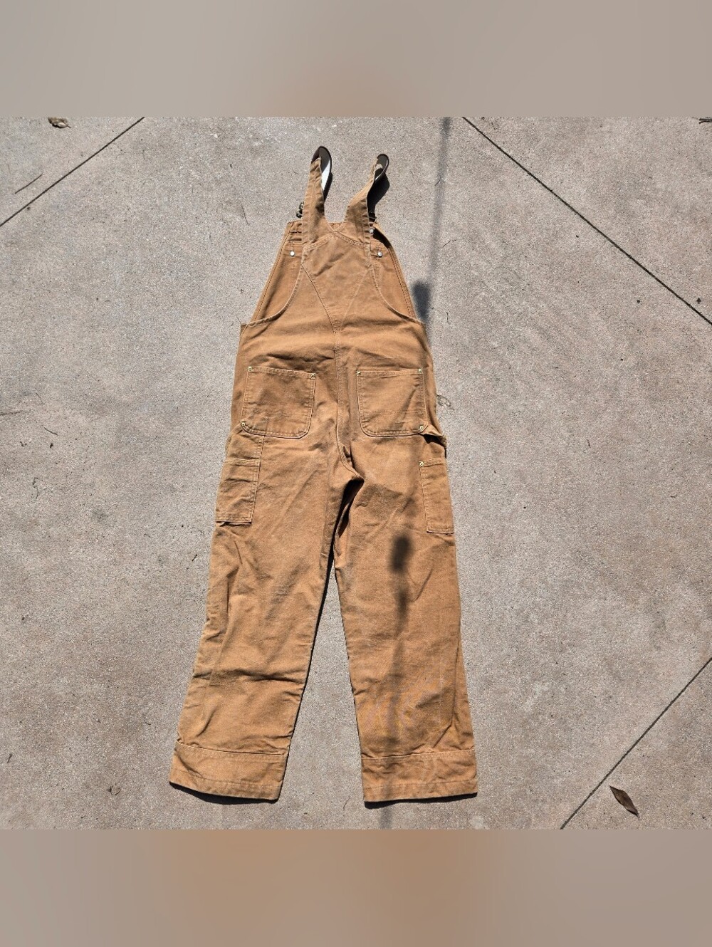 Carhartt Duck Bib Overalls 102776 Mens Size 30x28 Relaxed Fit Workwear Brown - Picture 3 of 13